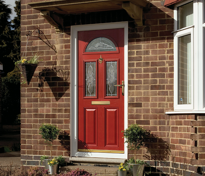 red front door