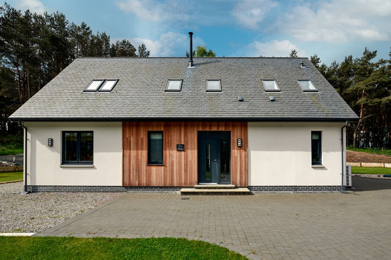 new build with wooden cladding
