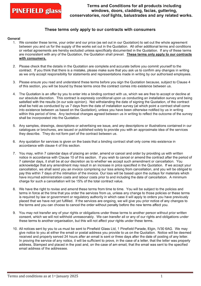 domestic terms and conditions