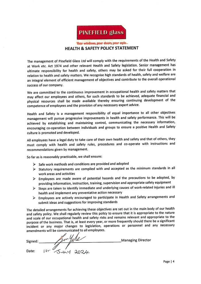 health and safety policy