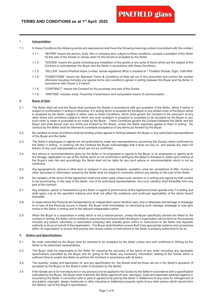 terms and conditions