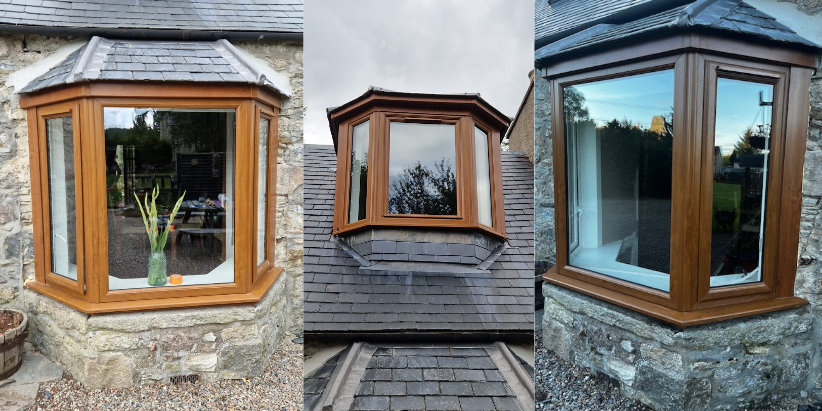 Golden Oak Bay Windows | Pinefield Glass